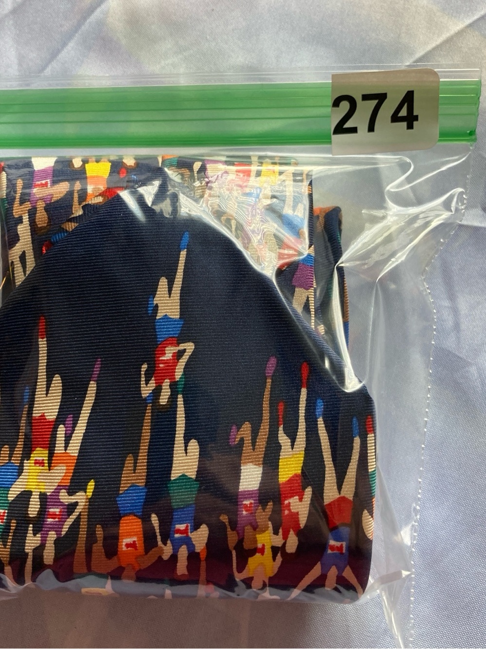 Alynn Neckwear 100% Silk Marathon Print Tie in Navy with Multicolor Figures - Picture 10 of 10